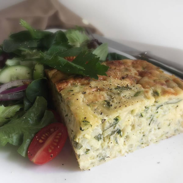 Zucchini Slice and Garden Salad