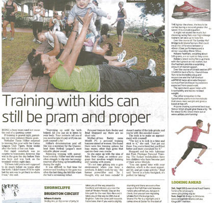 Training with kids can still be pram and proper