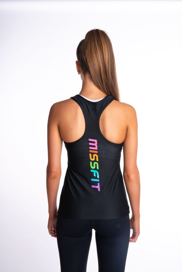 Rainbow Racer Back Singlet in Mesh