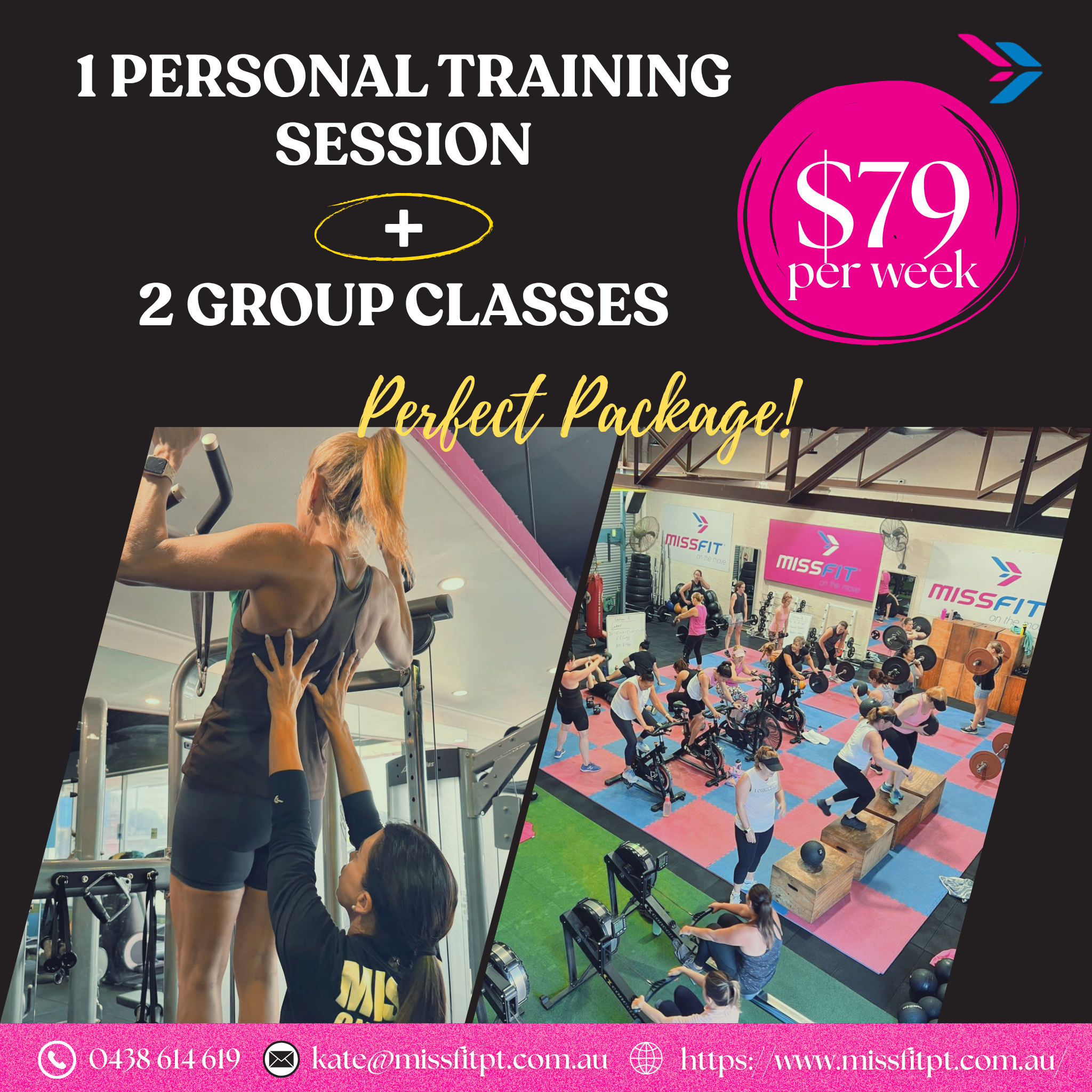 Perfect Package 1 PT + 2 Group Classes Per Week